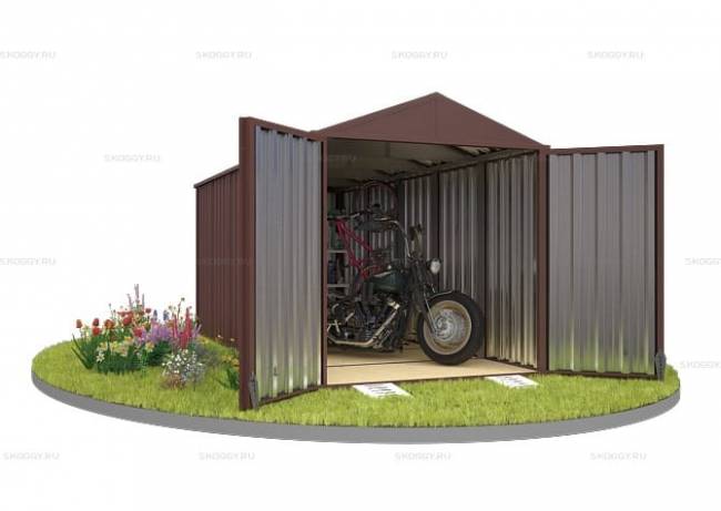 Хозблок SKOGGY секционный с двускатной крышей 5 х 2 м, шоколадный Хозблок SKOGGY секционный с двускатной крышей 5 х 2 м, шоколадный