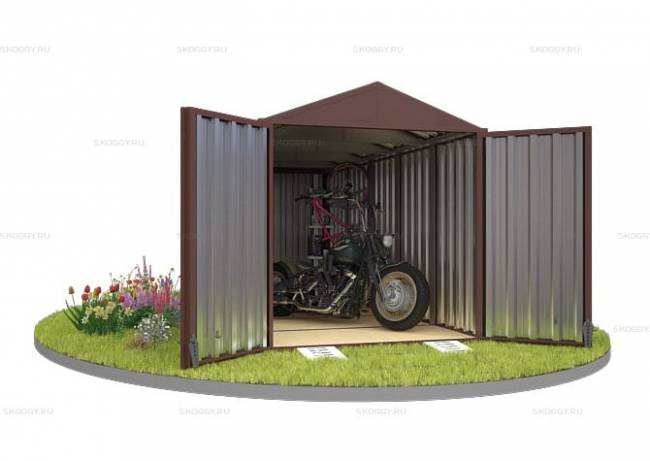 Хозблок SKOGGY секционный с двускатной крышей 5 х 2 м, шоколадный Хозблок SKOGGY секционный с двускатной крышей 5 х 2 м, шоколадный