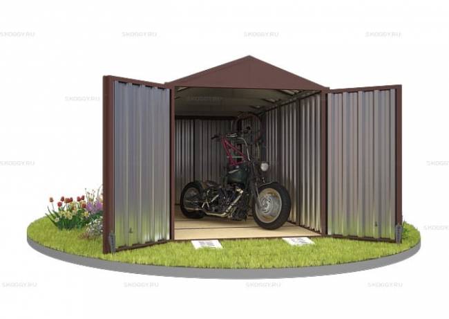 Хозблок SKOGGY секционный с двускатной крышей 5 х 2 м, шоколадный Хозблок SKOGGY секционный с двускатной крышей 5 х 2 м, шоколадный