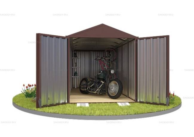 Хозблок SKOGGY секционный с двускатной крышей 5 х 2 м, шоколадный Хозблок SKOGGY секционный с двускатной крышей 5 х 2 м, шоколадный