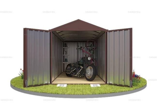 Хозблок SKOGGY секционный с двускатной крышей 5 х 2 м, шоколадный Хозблок SKOGGY секционный с двускатной крышей 5 х 2 м, шоколадный